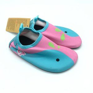 Cituo Toddler Girls Water Shoes Slip On Whale Blue Pink Size 26/27 US 8/8.5